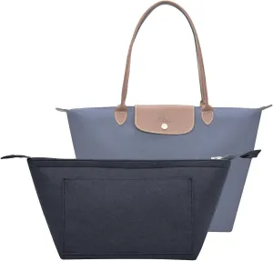 purse Organizer Insert for Longchamp Bag le pliage Nevefull Tote Bag Organizer Y016-black-L