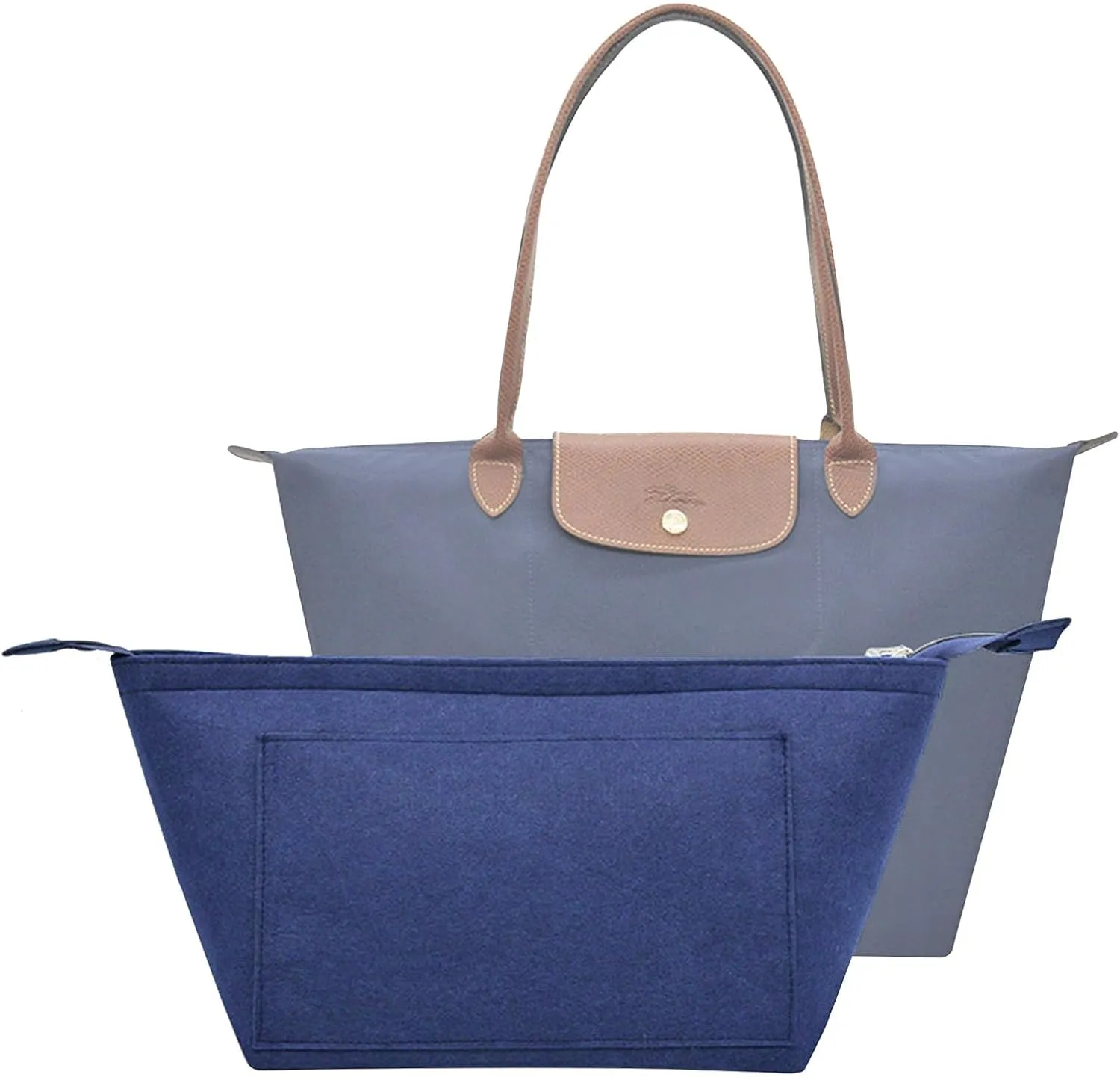 purse Organizer Insert for Longchamp Bag le pliage Nevefull Tote Bag Organizer Y016-navyblue-M
