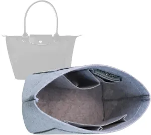 Purse Organizer Insert for longchamp Le Pliage Neo(Large) Handbags Insert Organizer 1012French grey-L