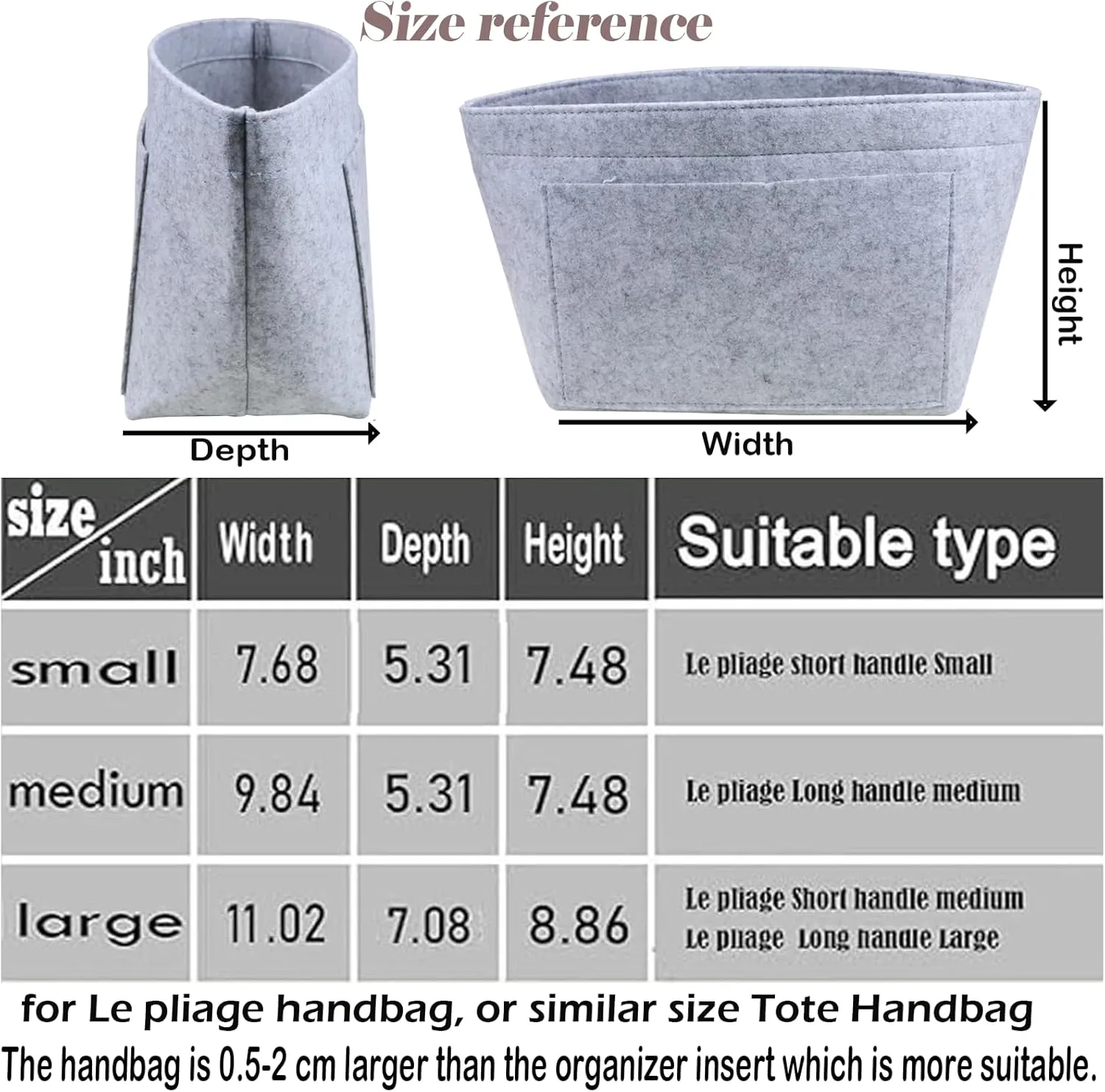 Purse Organizer Insert for longchamp Le Pliage Neo(Large) Handbags Insert Organizer 1012French grey-L