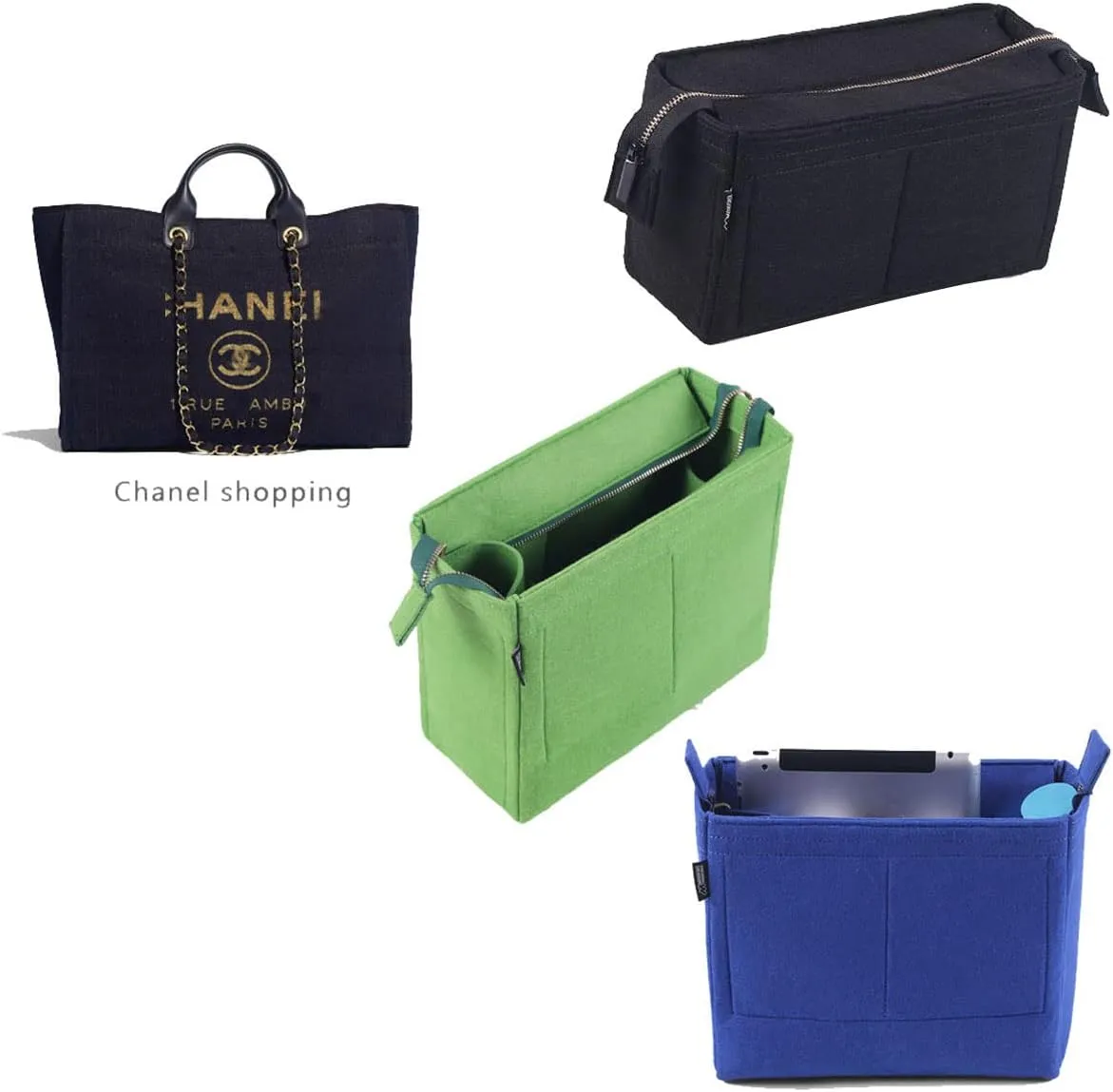 Purse Organizer Insert for shopping Large bag insert Organizer2086Black-C
