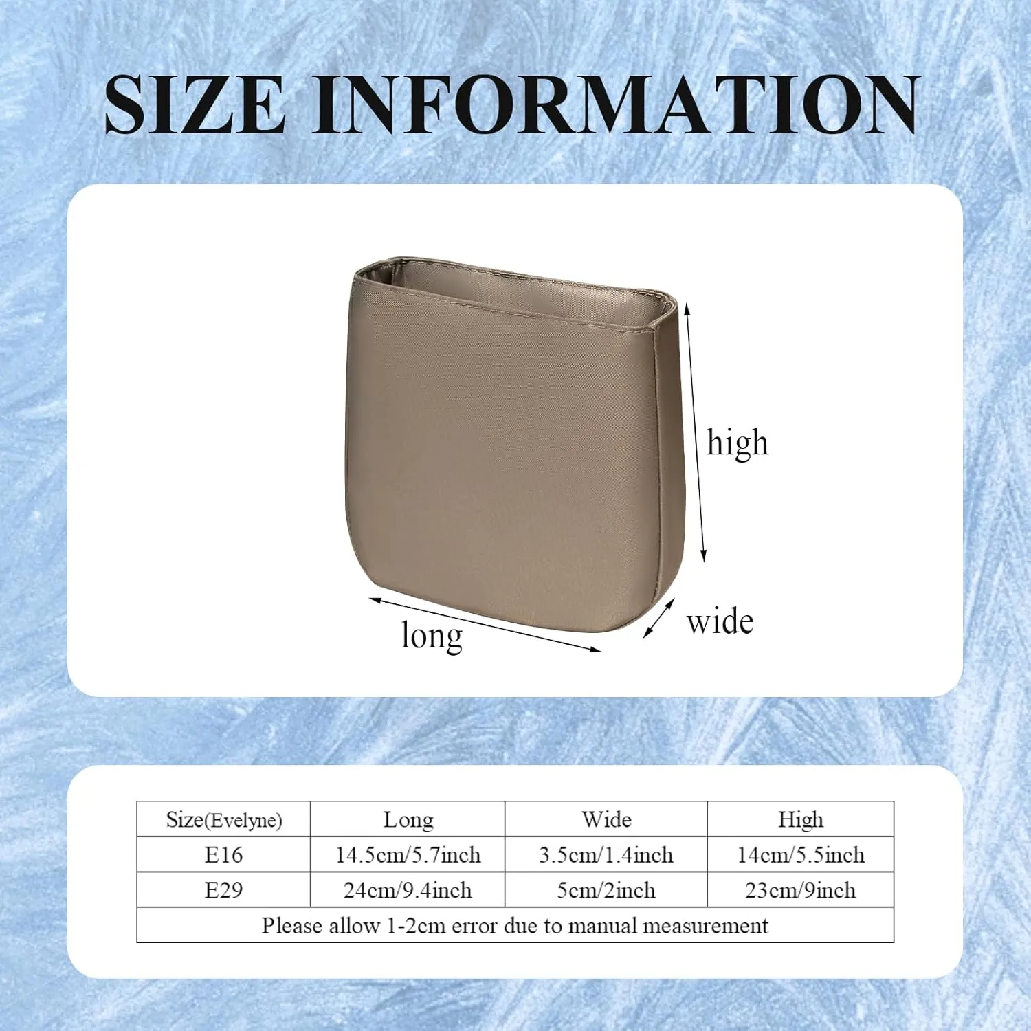 Purse Organizer Insert, Nylon Inner Liner for Hermes Evelyne 16/29/33/40 Durable Storage Bag Organizer Zipper Bag
