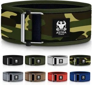 Quick Locking Premium Weight Lifting Belt - Powerlifting, Cross Training for Men and Women - 4 Inch Wider Back Support, 100% Metal Buckle - Professional Fitness, Olympic Lifting, Deadlift