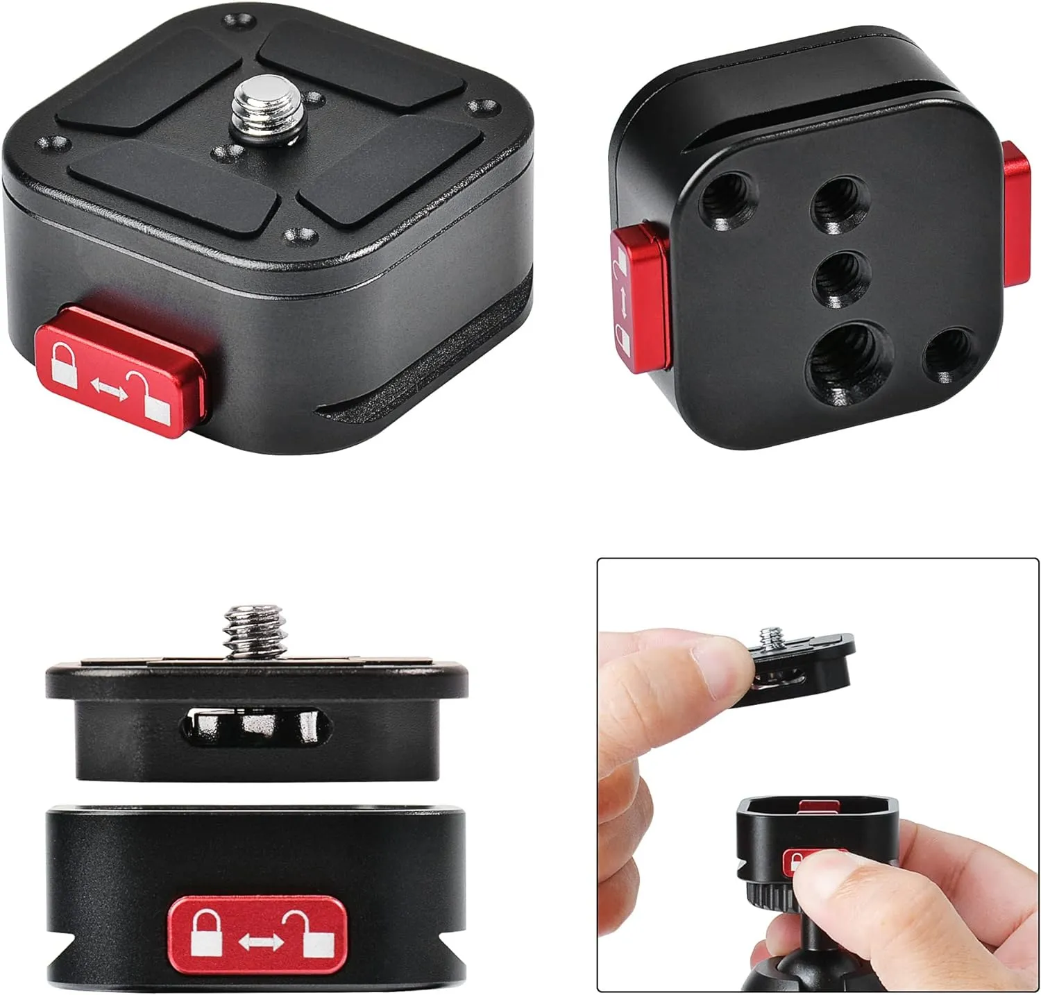 Quick Release Plate, Camera Tripod Mount Arca Swiss QR Plate Fast Claw Clamp Compatible with Canon Sony Nikon Pentax DSLR/SLR/Zhiyun/Feiyu/DJI/Moza Stabilizer, Tripod Slider Gimbal