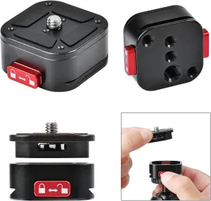 Quick Release Plate, Camera Tripod Mount Arca Swiss QR Plate Fast Claw Clamp Compatible with Canon Sony Nikon Pentax DSLR/SLR/Zhiyun/Feiyu/DJI/Moza Stabilizer, Tripod Slider Gimbal