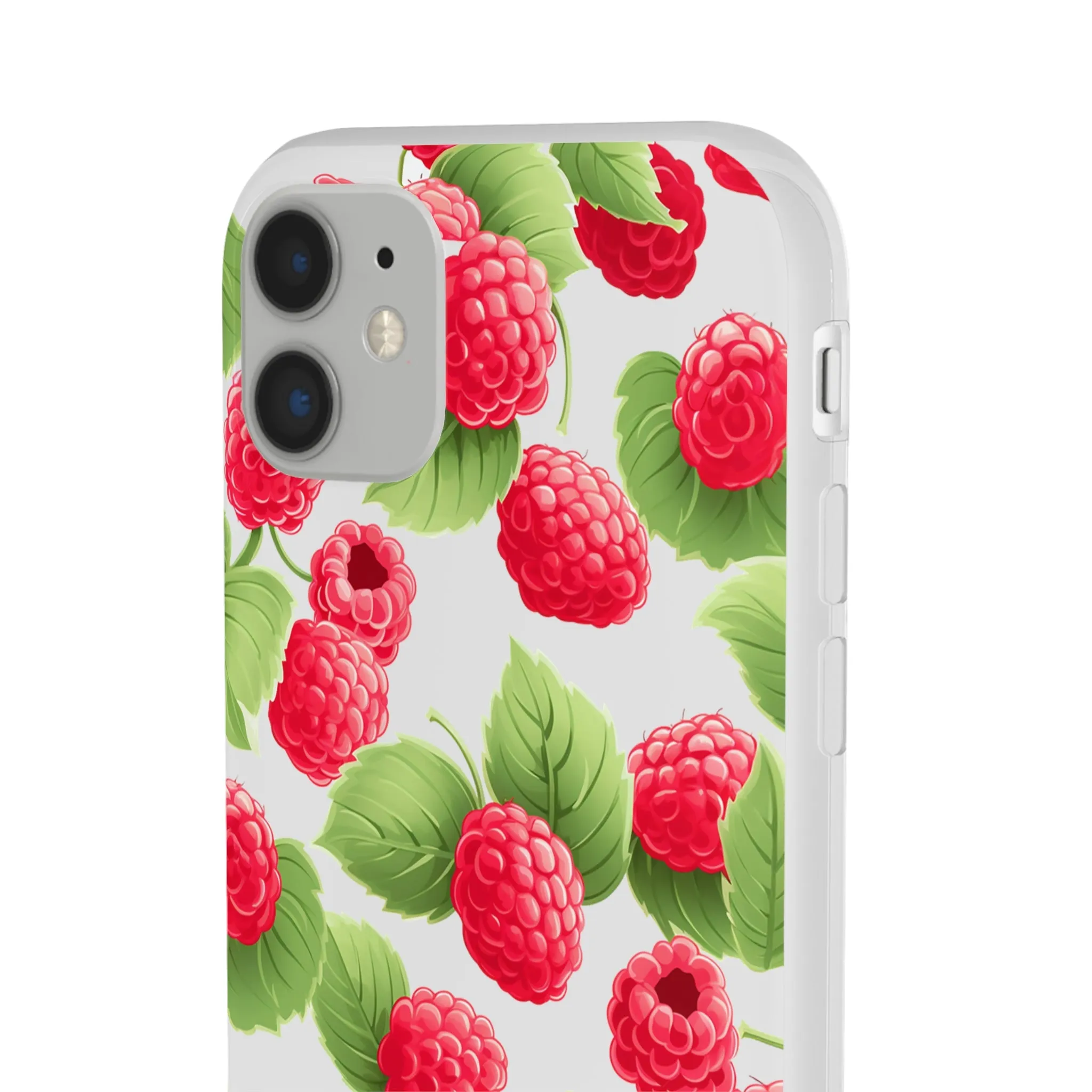 Raspberry Delight: Transparent Flexi Phone Case