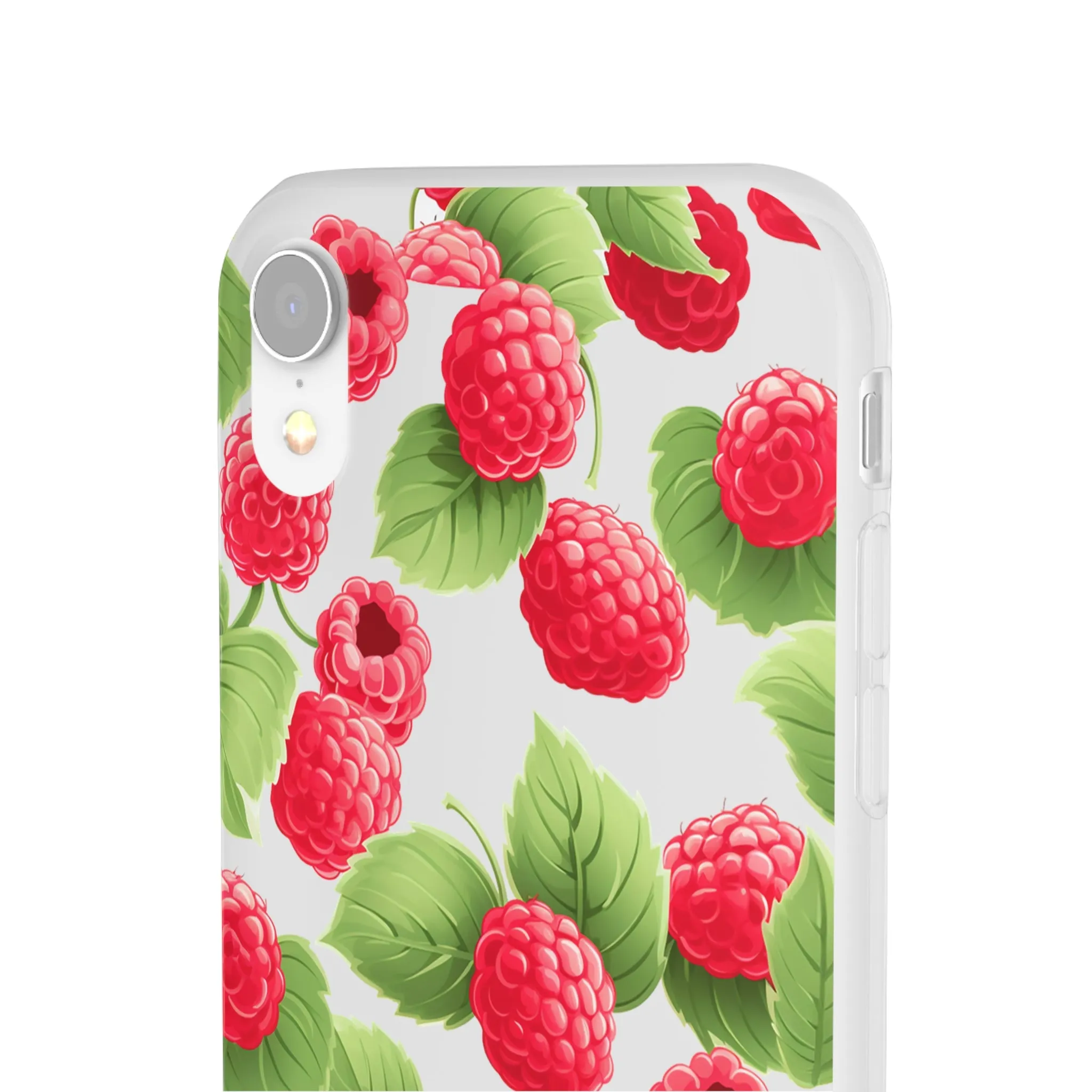 Raspberry Delight: Transparent Flexi Phone Case