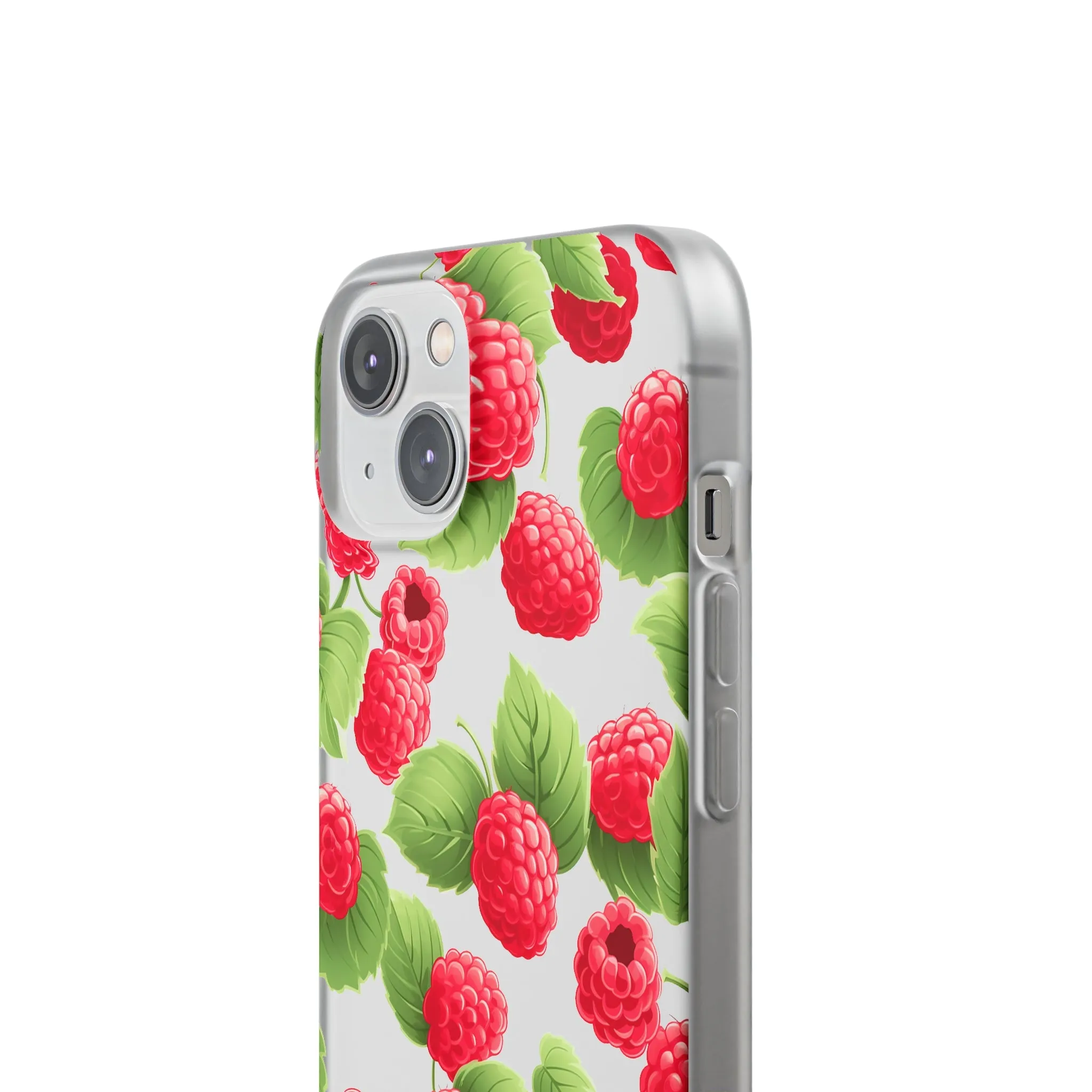 Raspberry Delight: Transparent Flexi Phone Case