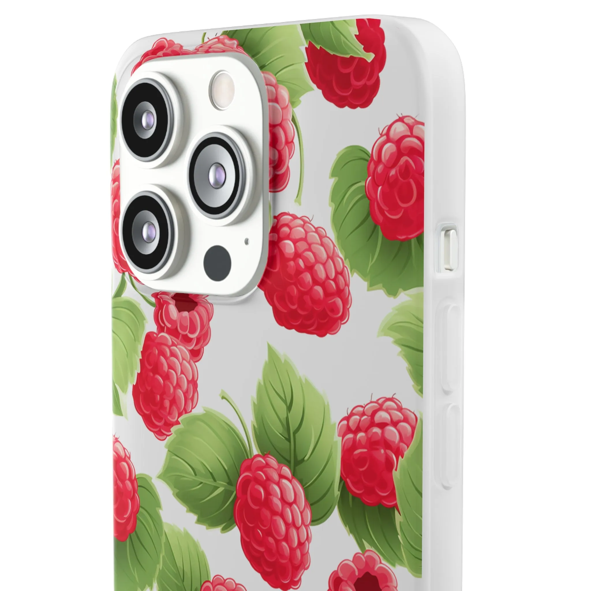 Raspberry Delight: Transparent Flexi Phone Case