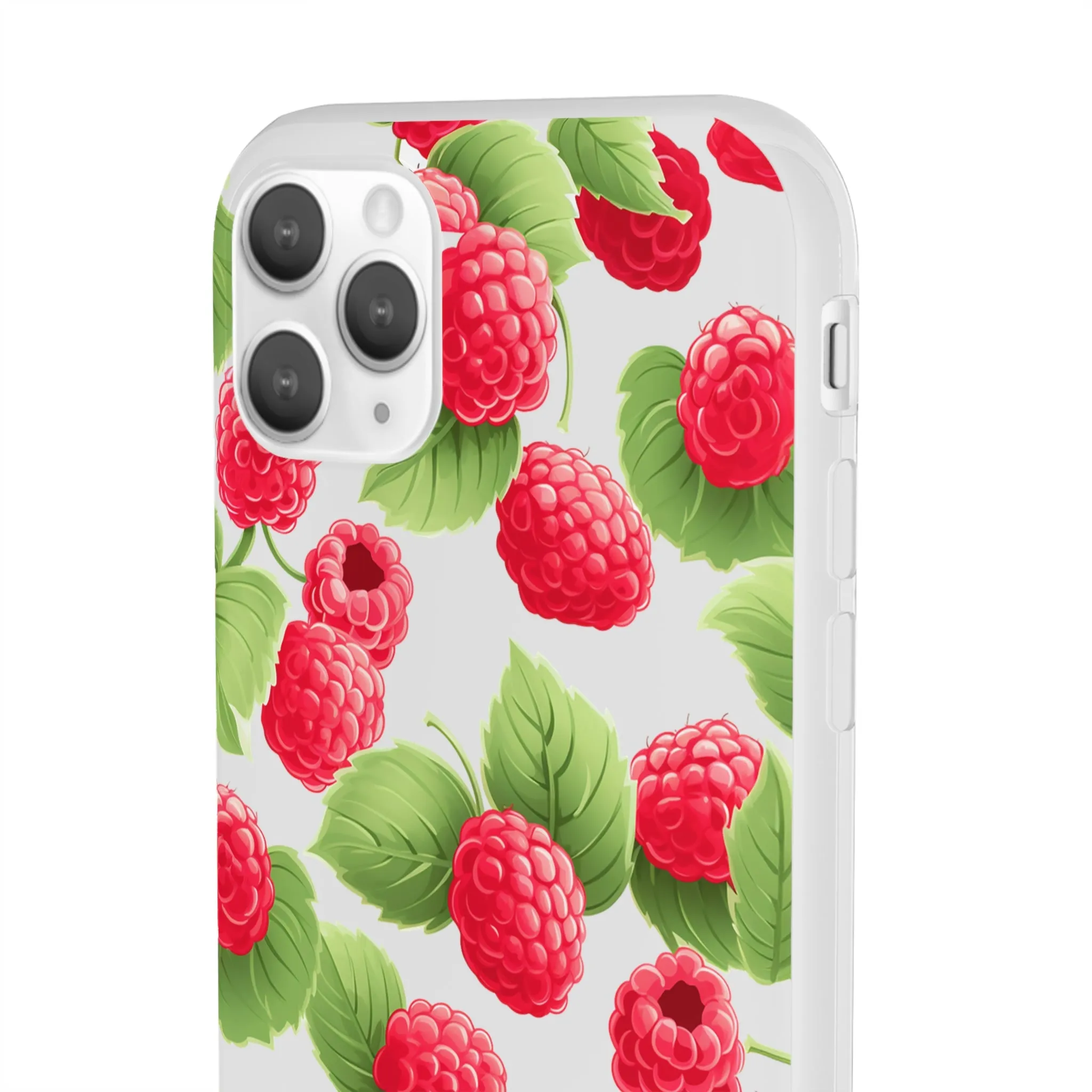 Raspberry Delight: Transparent Flexi Phone Case