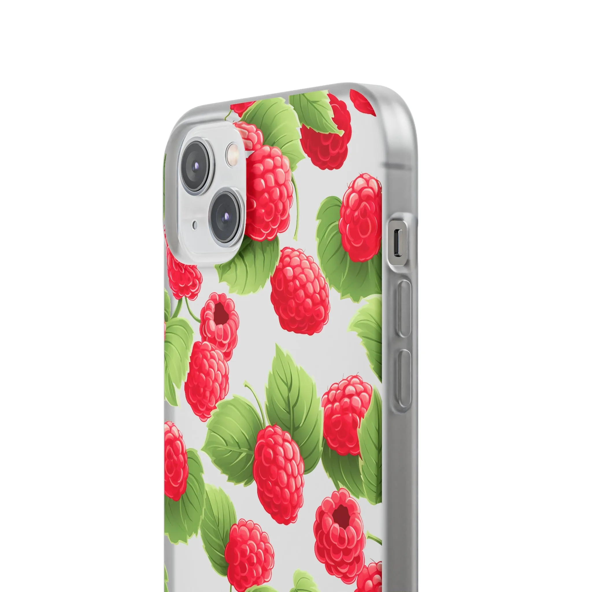 Raspberry Delight: Transparent Flexi Phone Case