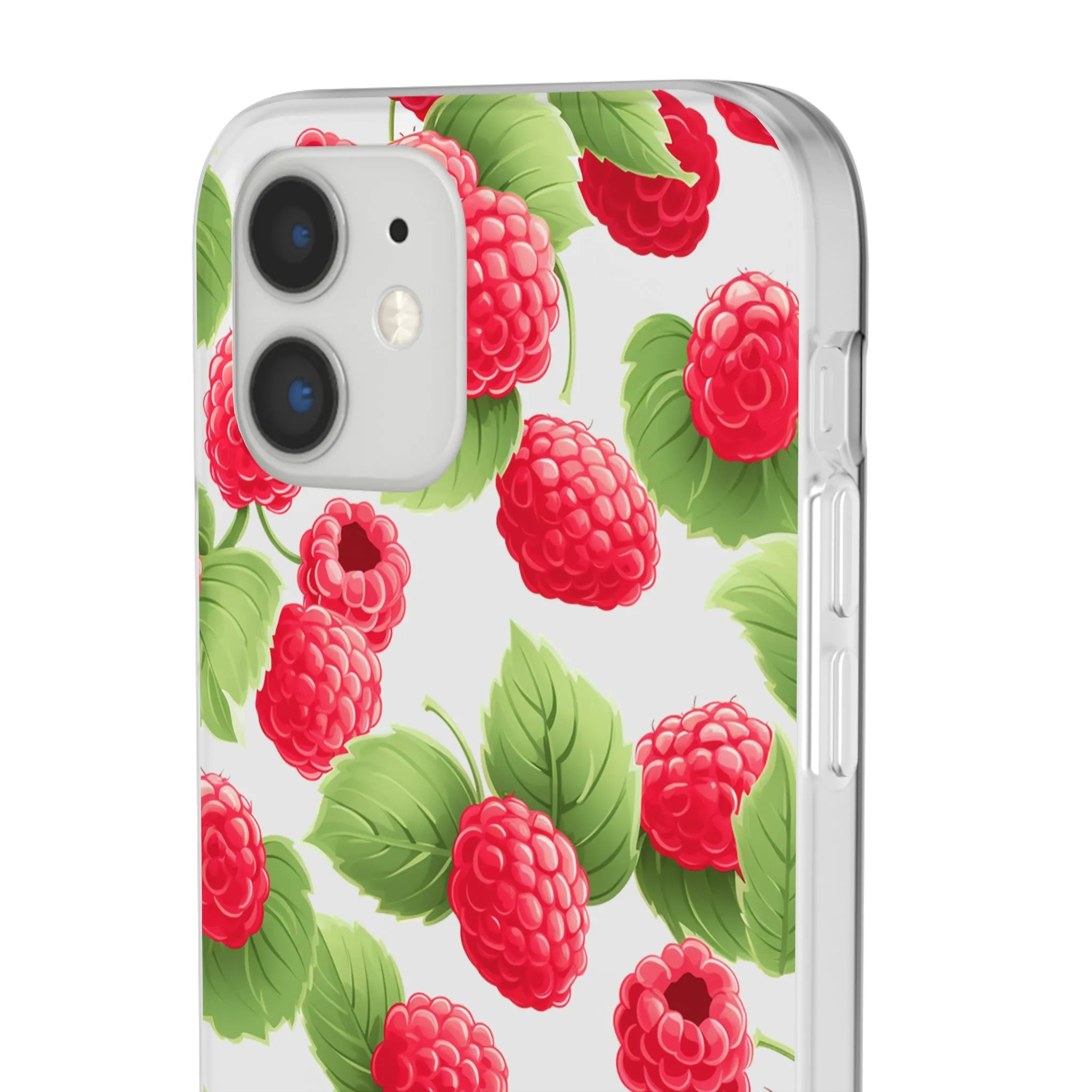 Raspberry Delight: Transparent Flexi Phone Case