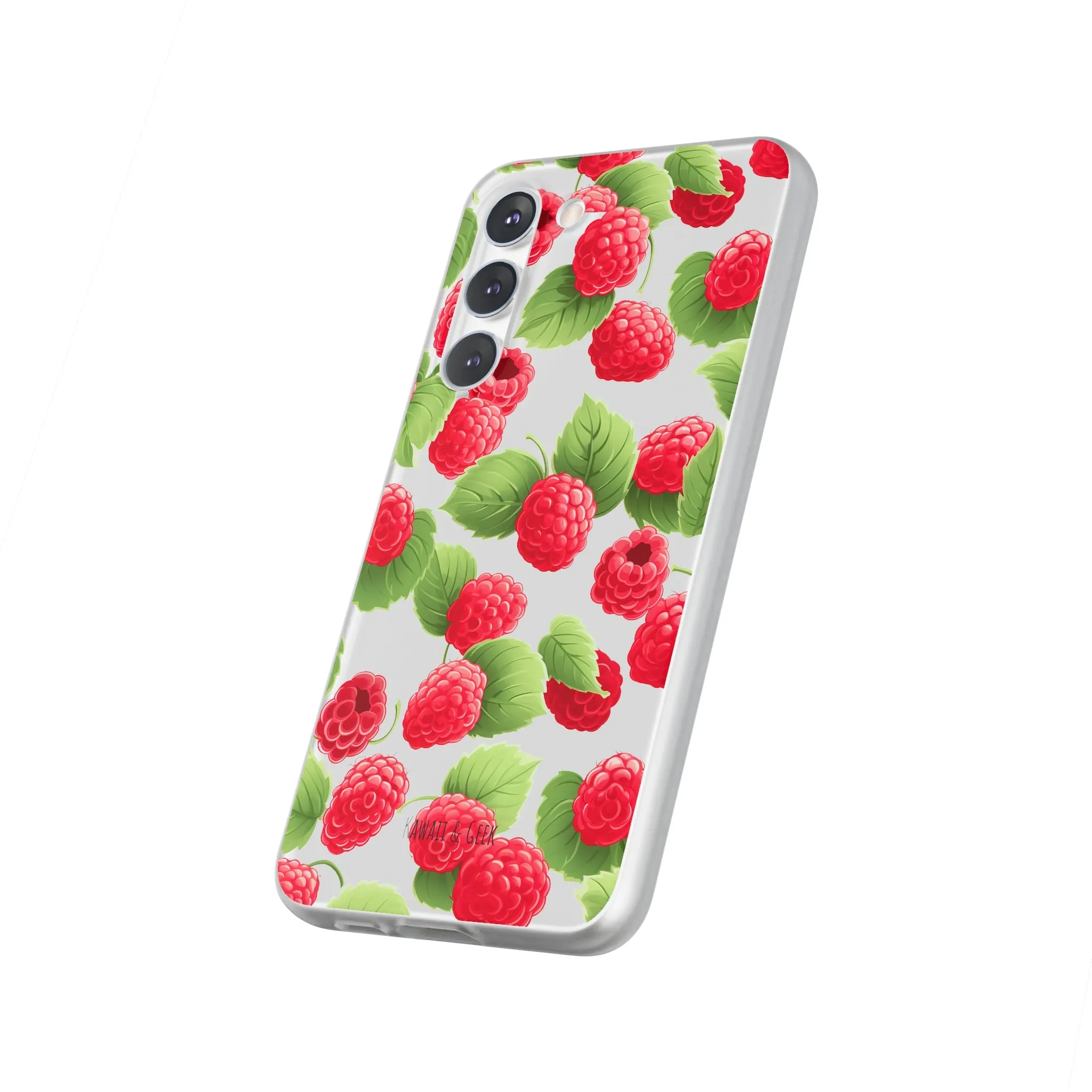 Raspberry Delight: Transparent Flexi Phone Case