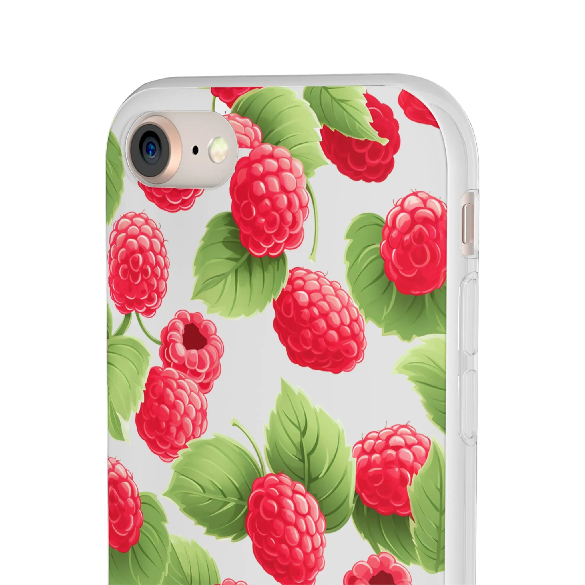 Raspberry Delight: Transparent Flexi Phone Case