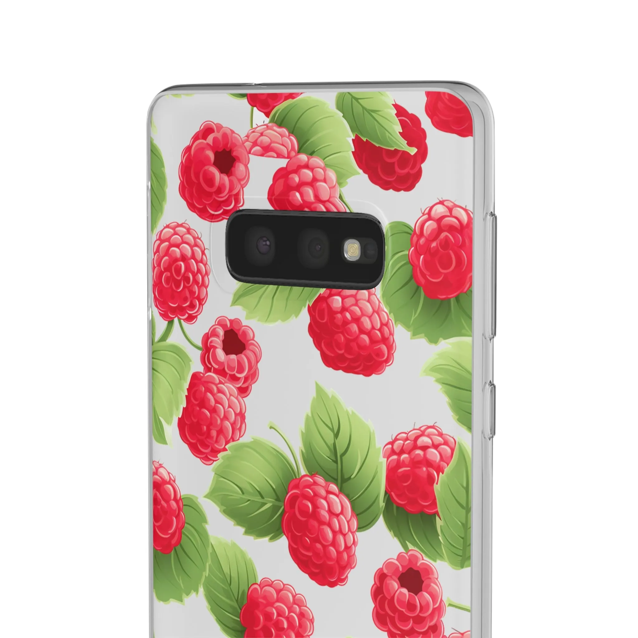Raspberry Delight: Transparent Flexi Phone Case