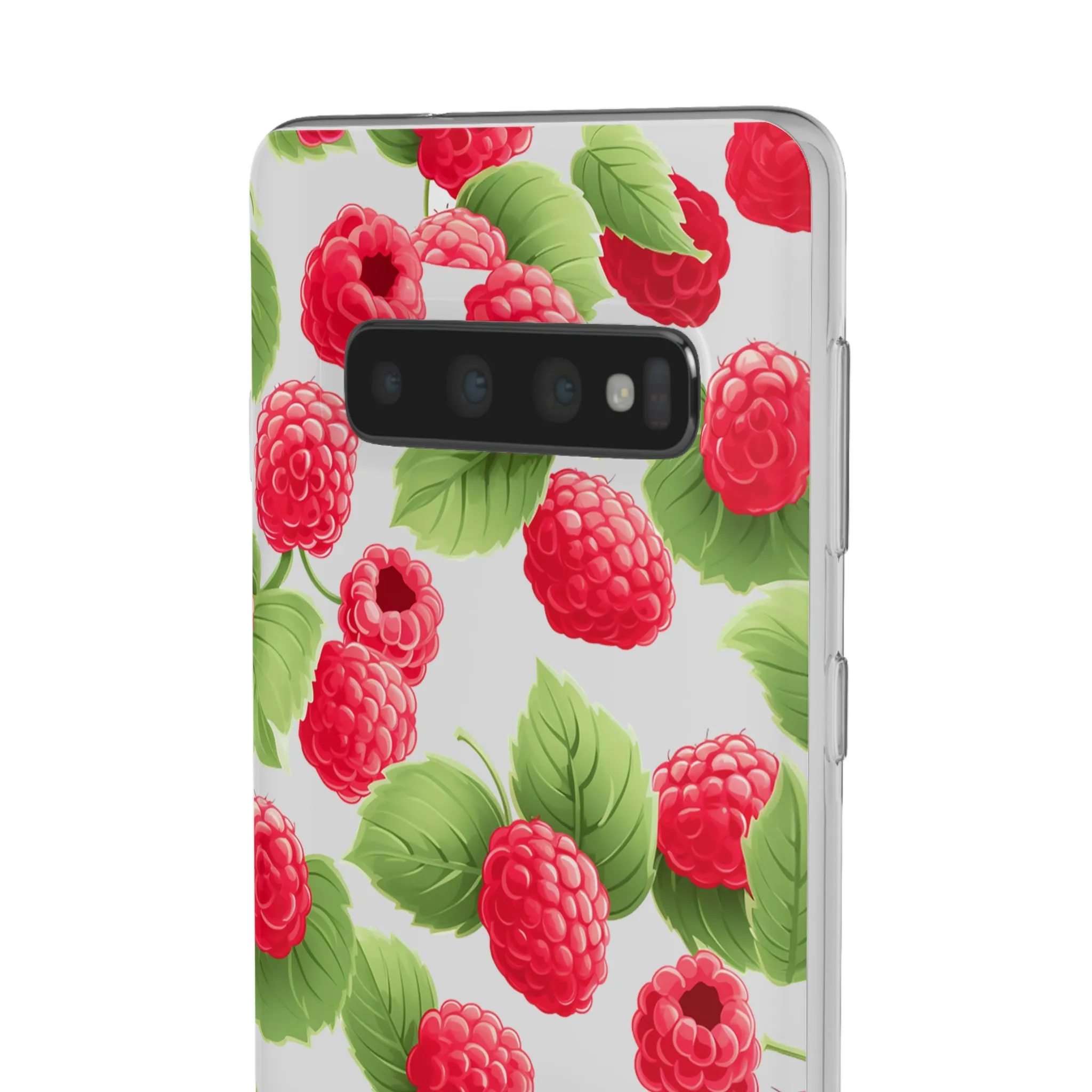 Raspberry Delight: Transparent Flexi Phone Case