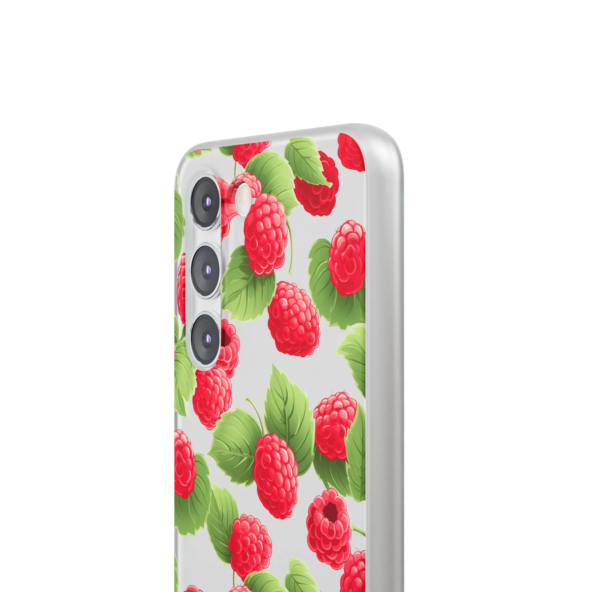 Raspberry Delight: Transparent Flexi Phone Case