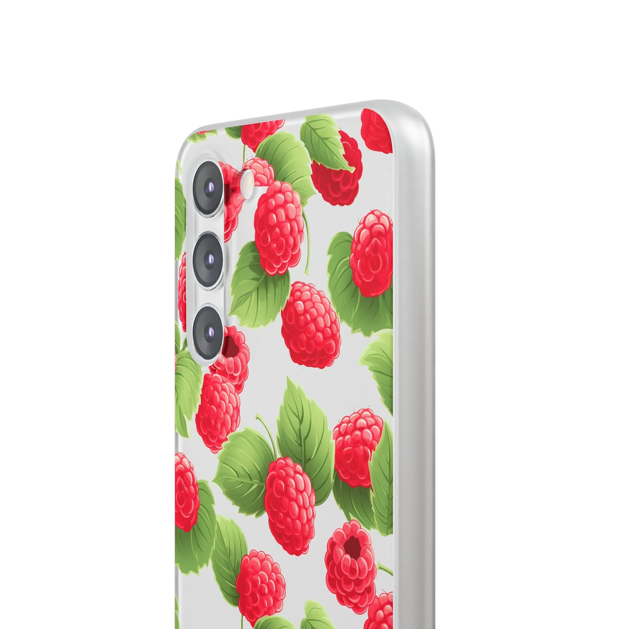 Raspberry Delight: Transparent Flexi Phone Case