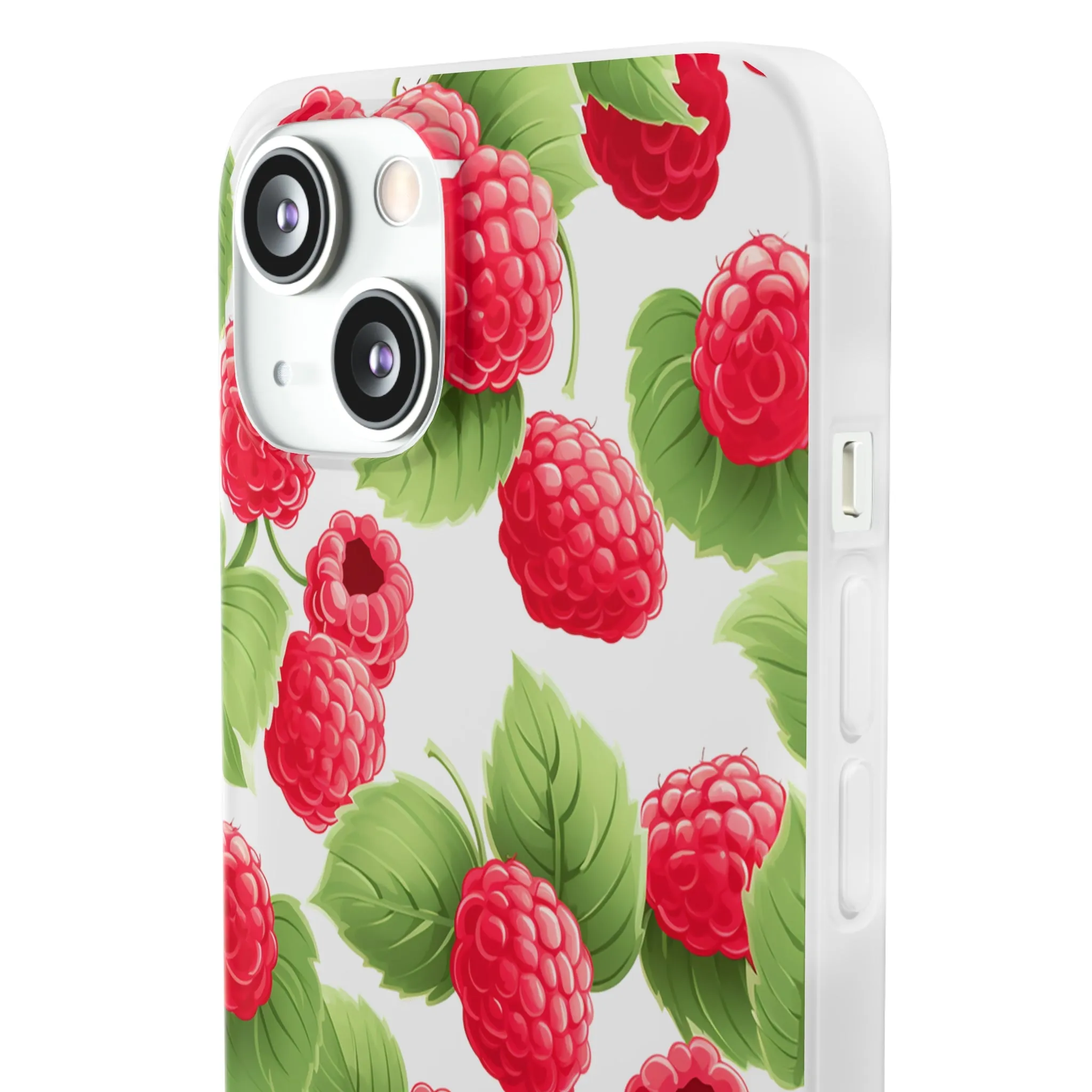 Raspberry Delight: Transparent Flexi Phone Case