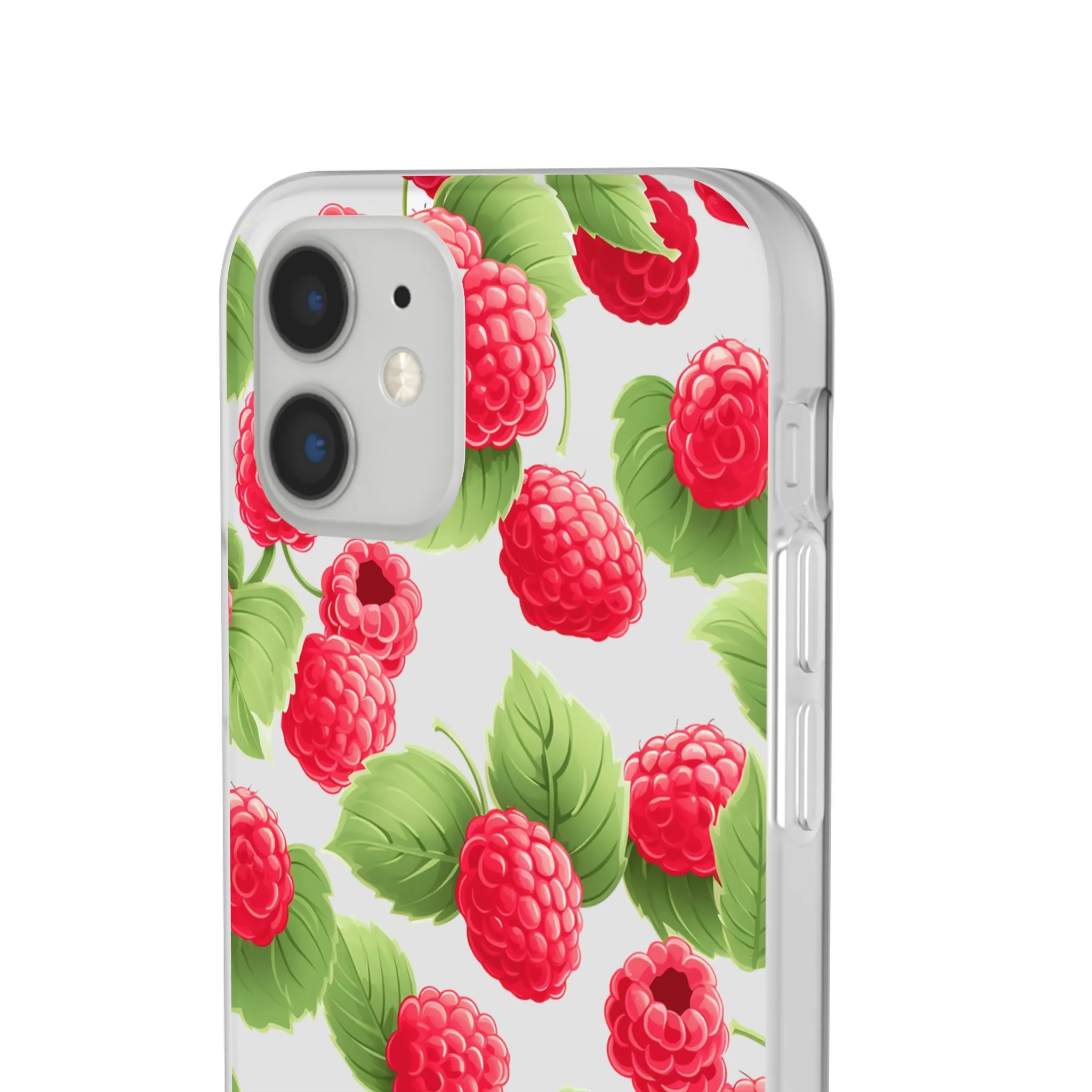 Raspberry Delight: Transparent Flexi Phone Case