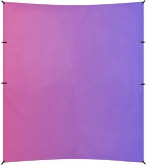 Red Blue Gradient Beach Cabana UPF50  Lightweight Sun Shade with Sand Shovel for Camping, Picnics, Backyard & Fishing