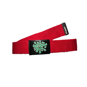 red silk screen belt