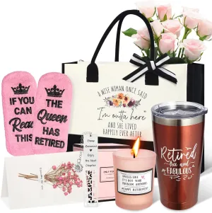 Retirement Gifts for Women 2025 - Best Retirement Gifts Ideas for Coworker Teacher Boss Nurses Friends Mom Grandma Retirees - Happy Retirement Gifts for Women with 20oz Tumbler Canvas Tote Bag