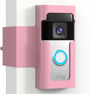 Ring Doorbell Mount Door Holder - Pink All Metal Anti Theft Doorbell Mount for Ring & Blink - No Drill Ring Camera Holder for Apartment Door
