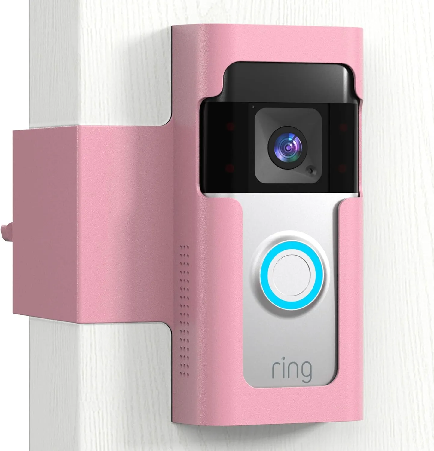 Ring Doorbell Mount Door Holder - Pink All Metal Anti Theft Doorbell Mount for Ring & Blink - No Drill Ring Camera Holder for Apartment Door