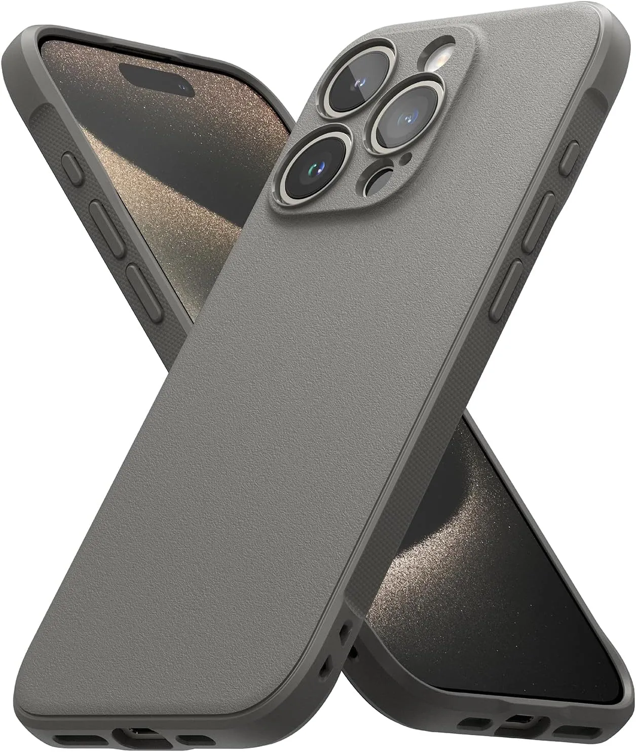 Ringke Onyx [Feels Good in The Hand] Compatible with iPhone 15 Pro Case, Anti-Fingerprint Technology Prevents Oily Smudges Non-Slip Enhanced Grip Precise Cutouts for Camera Lenses - Gray