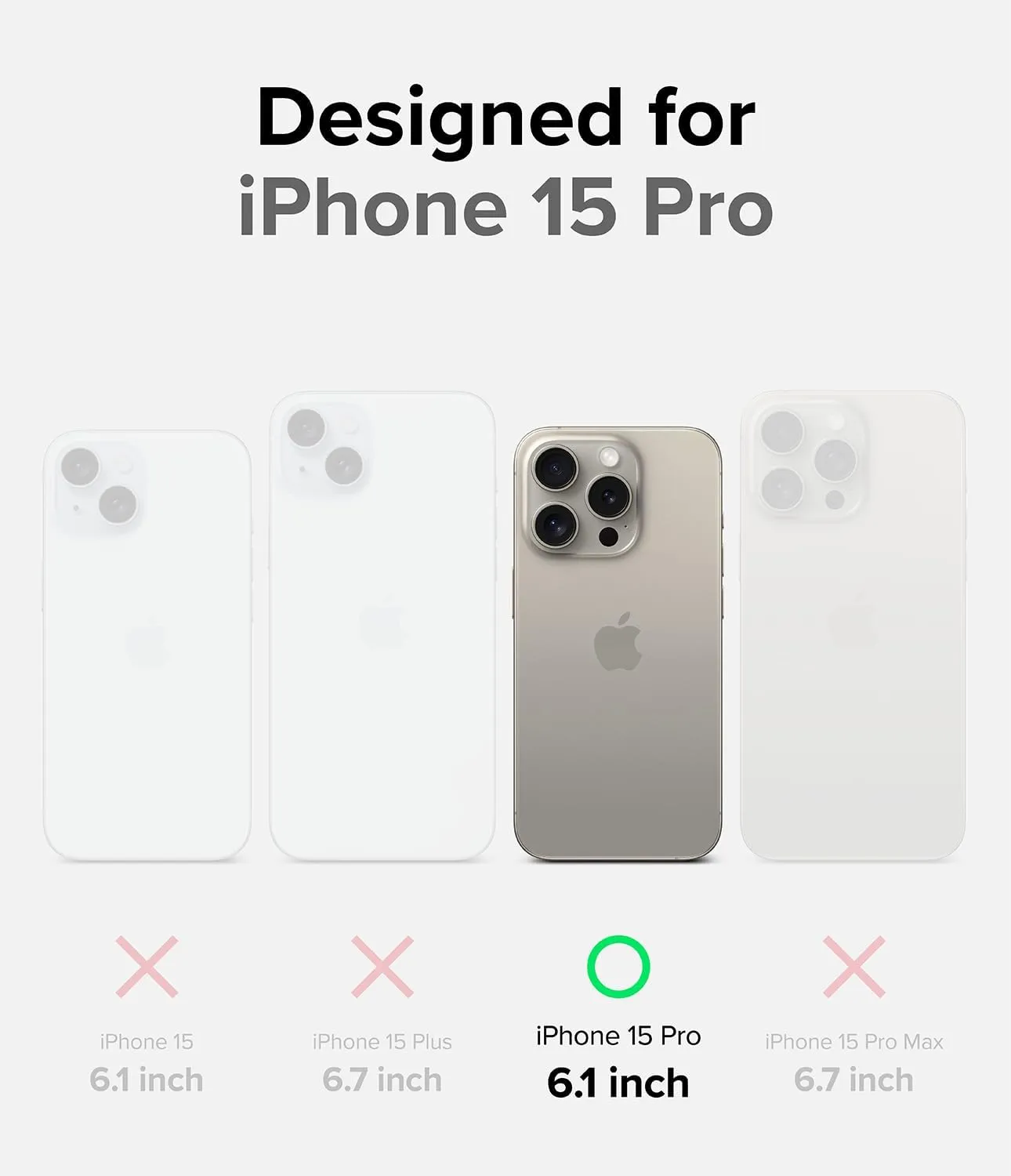 Ringke Onyx [Feels Good in The Hand] Compatible with iPhone 15 Pro Case, Anti-Fingerprint Technology Prevents Oily Smudges Non-Slip Enhanced Grip Precise Cutouts for Camera Lenses - Gray