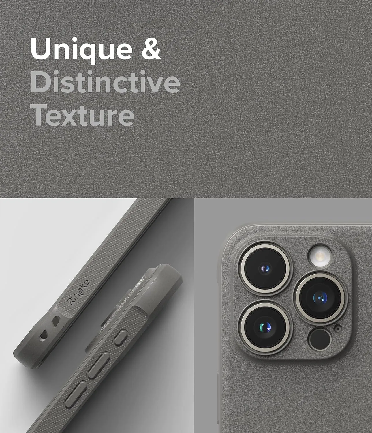 Ringke Onyx [Feels Good in The Hand] Compatible with iPhone 15 Pro Case, Anti-Fingerprint Technology Prevents Oily Smudges Non-Slip Enhanced Grip Precise Cutouts for Camera Lenses - Gray
