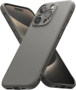 Ringke Onyx [Feels Good in The Hand] Compatible with iPhone 15 Pro Case, Anti-Fingerprint Technology Prevents Oily Smudges Non-Slip Enhanced Grip Precise Cutouts for Camera Lenses - Gray