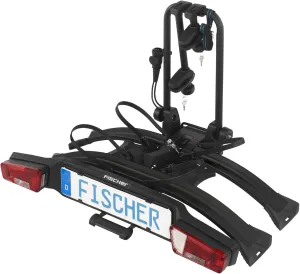 RoadLine Black Bicycle Carrier Pre-Assembled Clutch Carrier Lockable for 2 Bicycles/e-Bikes Maximum Load 60 kg Black