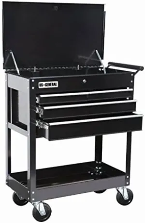 Roller Cart Tool Cabinet Storage Chest Box Glossy Black 4 Drawer 580 Lb. Capacity by US General