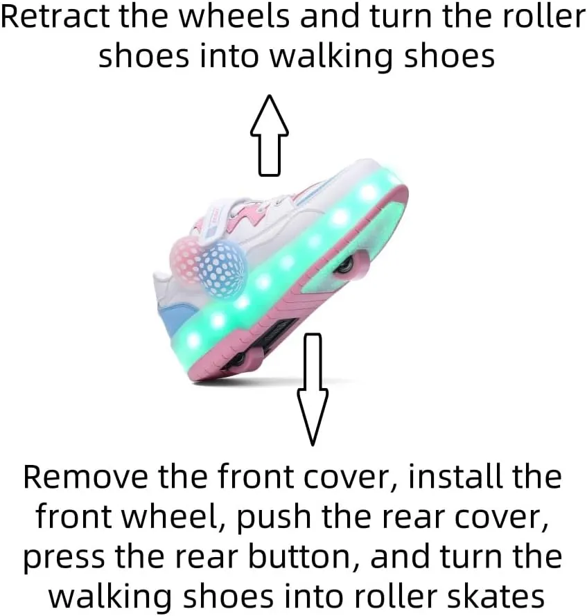 Roller Shoes for Kids Boys Girls Fashion Fun Wheels Sneakers Children Roller Skate Shoes