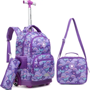 Rolling Backpack 16 inch Kids Wheeled School Backpack Set for Boys and Girls