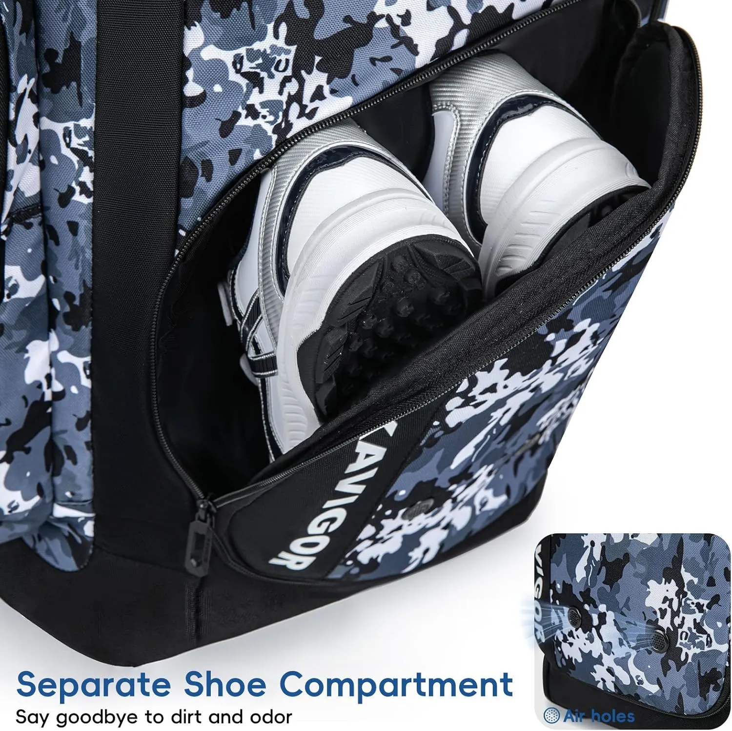 Rolling Baseball Bag with Wheels, 60L Capacity Softball Bag Holds 4 Bats for Boys and Girls, Youth Equipment Bag with Shoe Compartment
