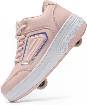 Rolling Skate Shoes for Boys Girls Roller Sneaker with Wheels Fashion Footwear Skate Wheeled Shoe for Kids Christmas Birthday Children Show Gift