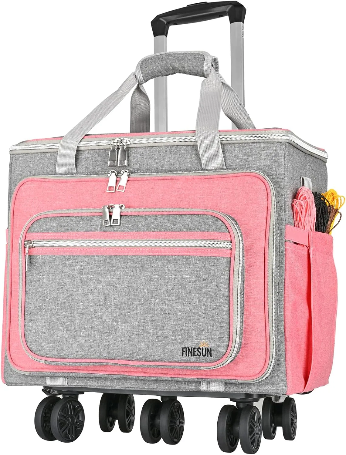 Rolling Tote Bag for Women Teacher Bag Rolling Cart Briefcase with Wheels Carry on Wheeled Bag for Work,Office,Craft