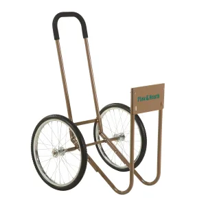 Rolling Wood Caddy, Heavy-Duty Steel with Large Wheels