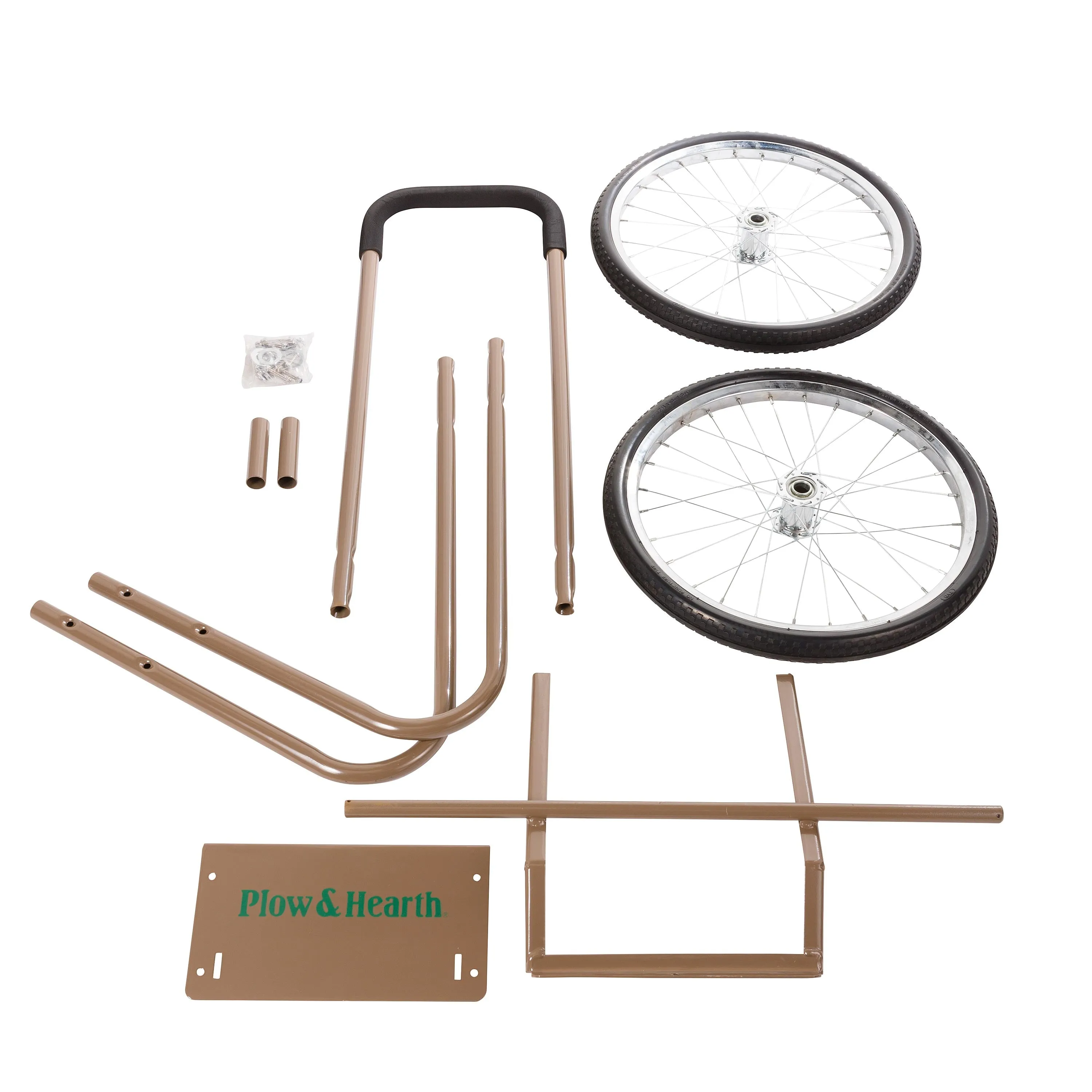 Rolling Wood Caddy, Heavy-Duty Steel with Large Wheels