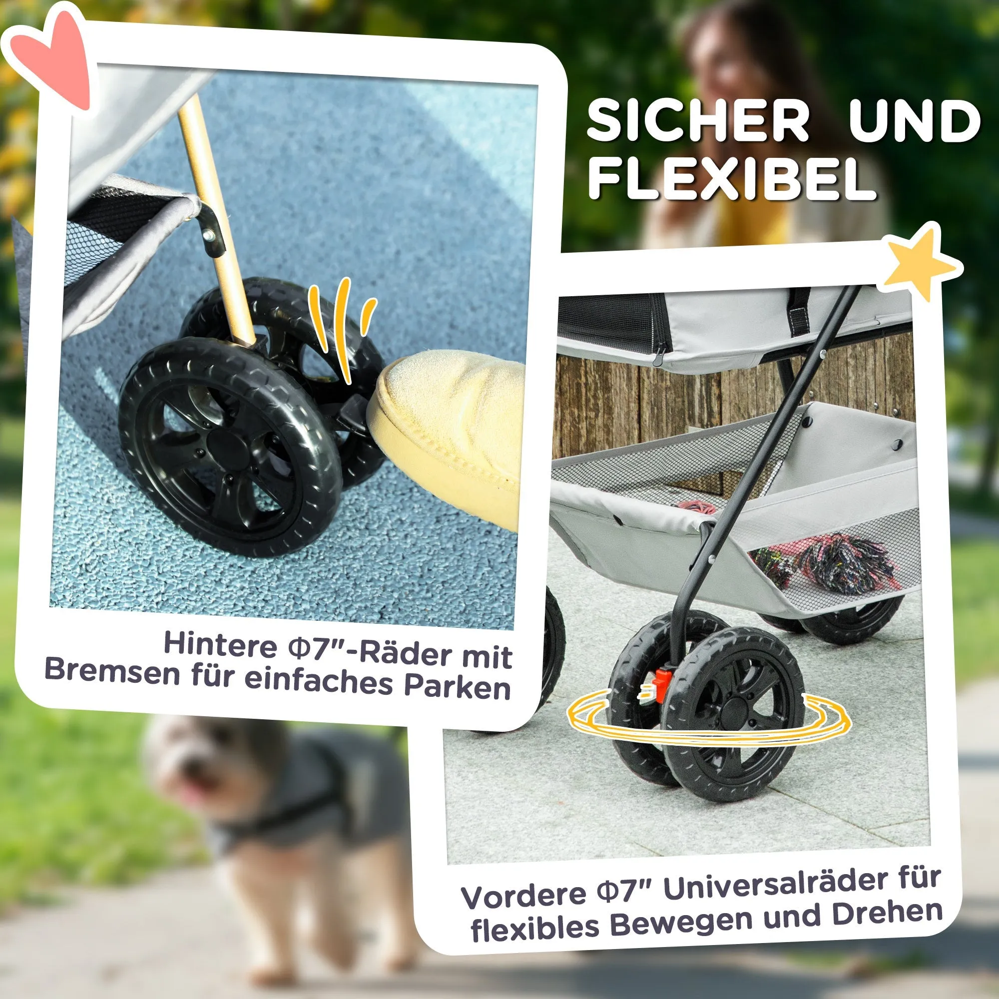 Rootz 3-in-1 Pet Trolley - Foldable Dog Cars - Portable Carriers - Easy Storage - 76cm x 50cm x 102cm