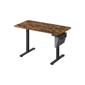 Rootz Electric Standing Desk - Adjustable Desk - Height Adjustable Desk - Particle Board Steel - 60cm x 120cm x 120cm - Vintage Brown-Ink Black