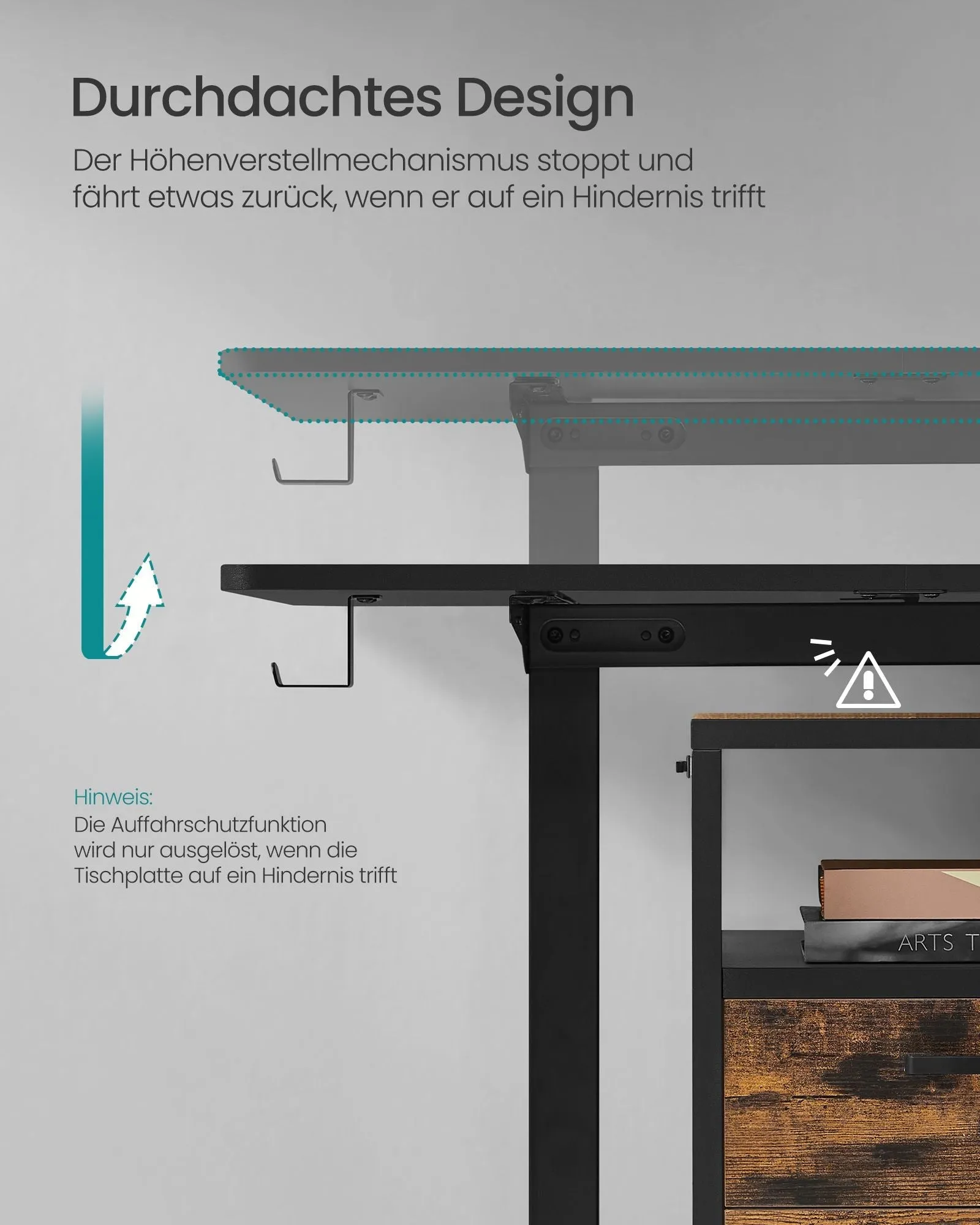 Rootz Electric Standing Desk - Sit Stand Desk - Adjustable Desk - Steel Frame - 60cm x 110cm x (72-120cm) - Ink Black - 20.7kg
