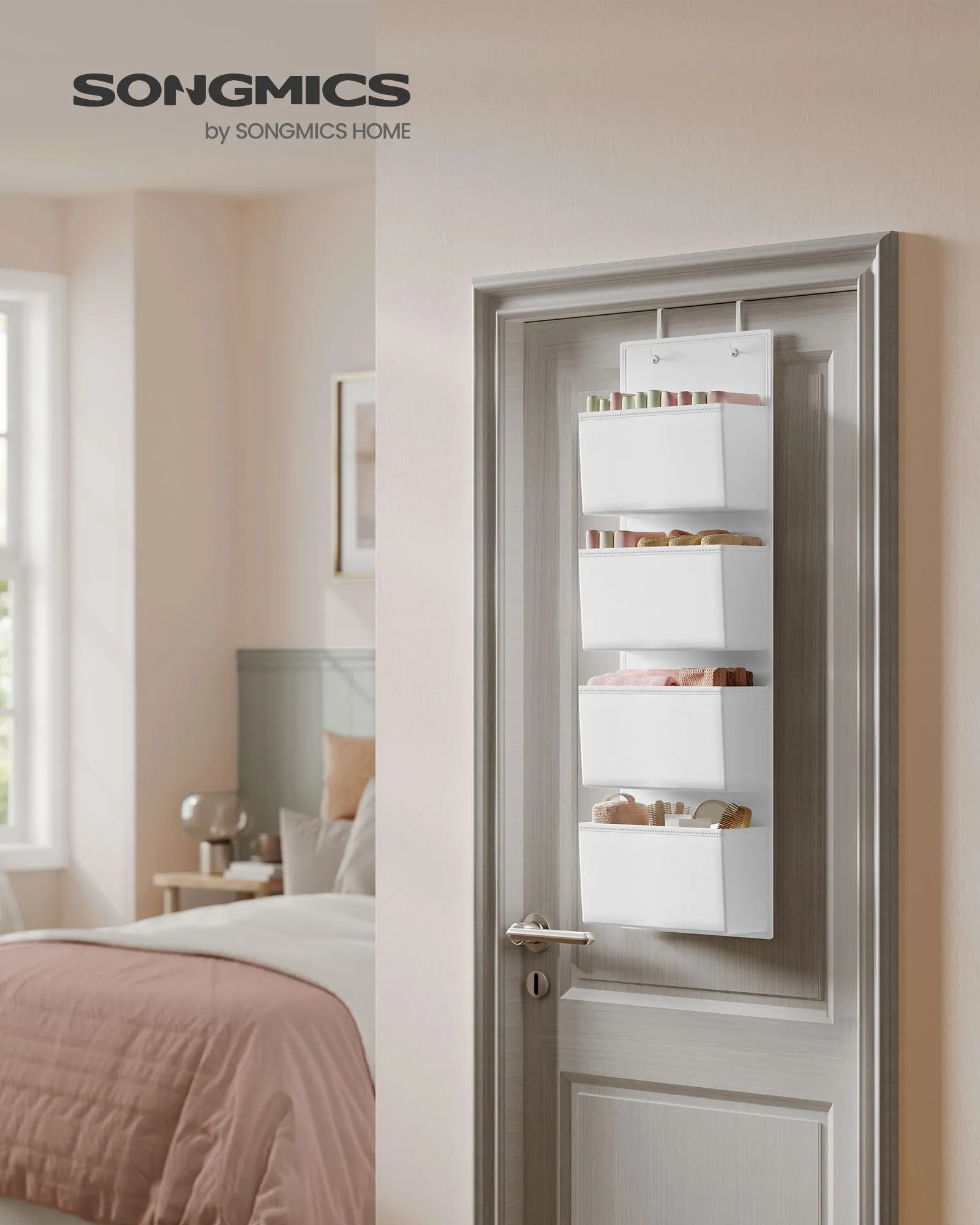 Rootz Hanging Organizer - Closet Organizer - Storage Solution - Non-Woven Fabric - 12cm x 33.5cm x 100cm - Cloud White