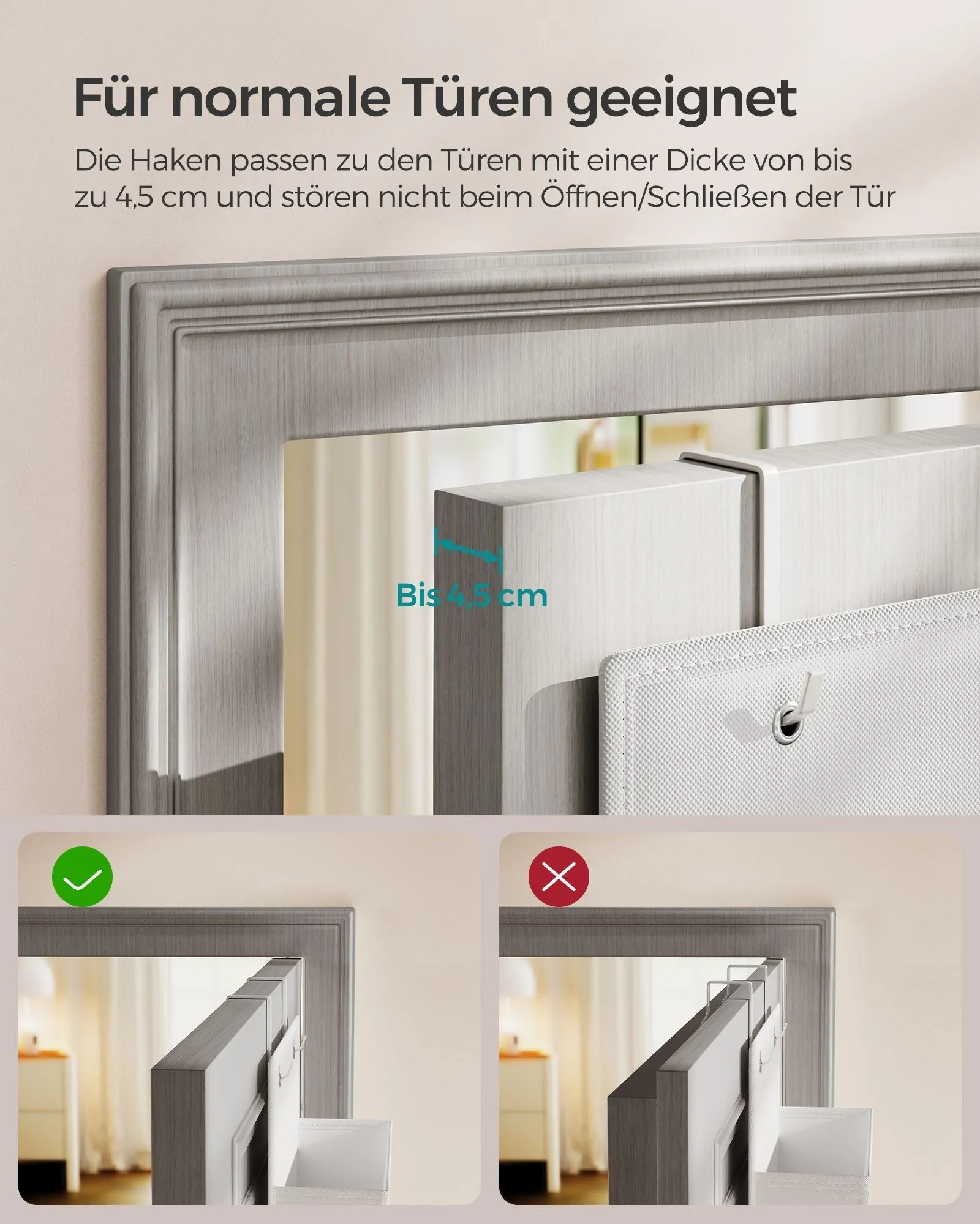 Rootz Hanging Organizer - Closet Organizer - Storage Solution - Non-Woven Fabric - 12cm x 33.5cm x 100cm - Cloud White