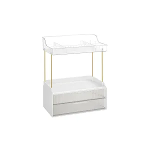 Rootz Makeup Organizer - Cosmetic Storage - 4 Tier Drawer - PET Plastic - Steel - 20cm x 32cm x 39.1cm, Transparent