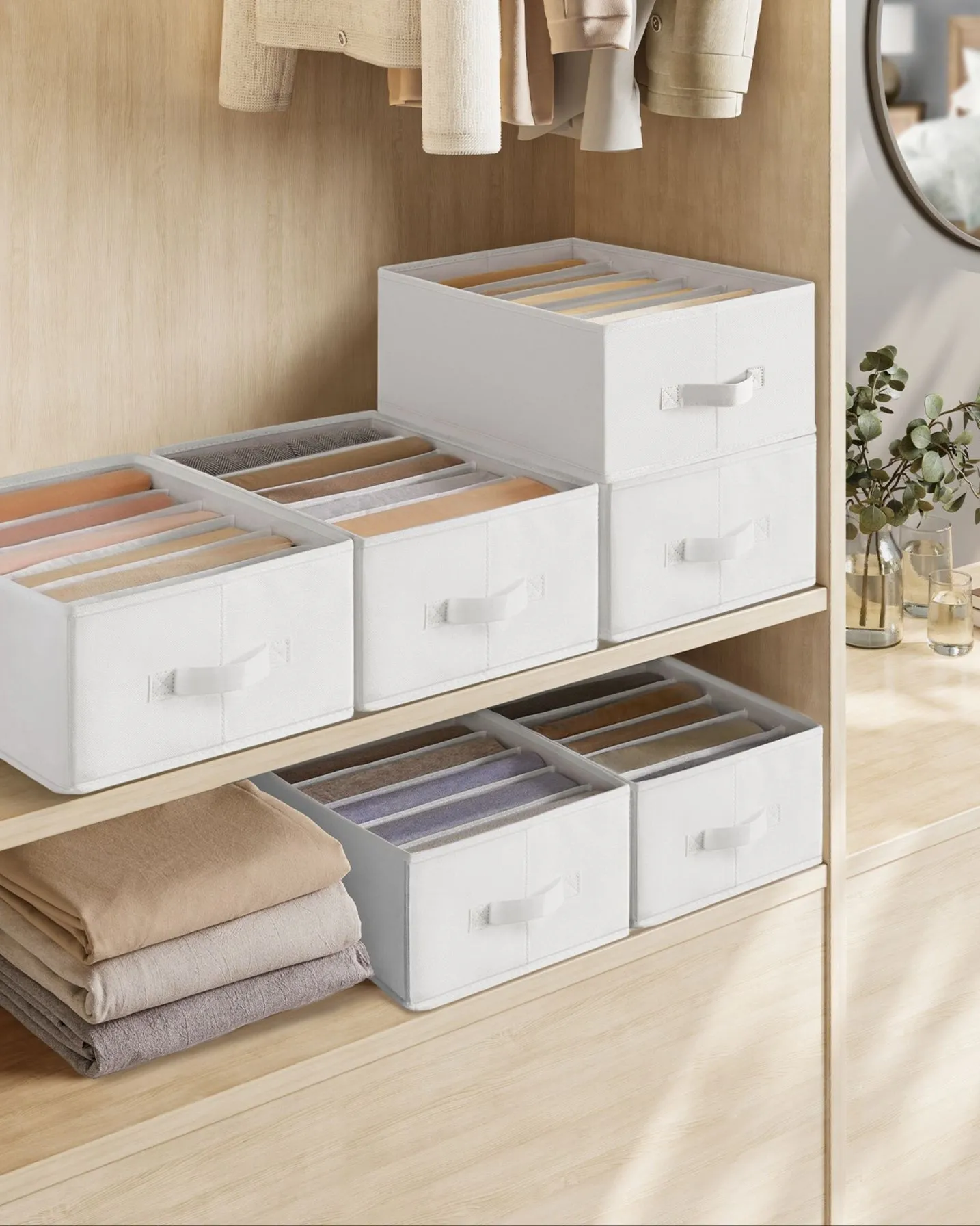 Rootz Wardrobe Organizer Set - Closet Storage - Clothes Organizer - Non-woven Fabric - 42cm x 30cm x 17cm