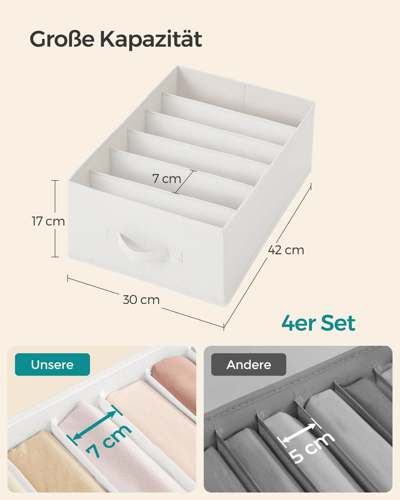 Rootz Wardrobe Organizer Set - Closet Storage - Clothes Organizer - Non-woven Fabric - 42cm x 30cm x 17cm